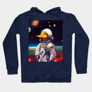 Cute Duck In Space Hoodie